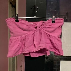 American Eagle Outfitters Pink Smocked Crop Top